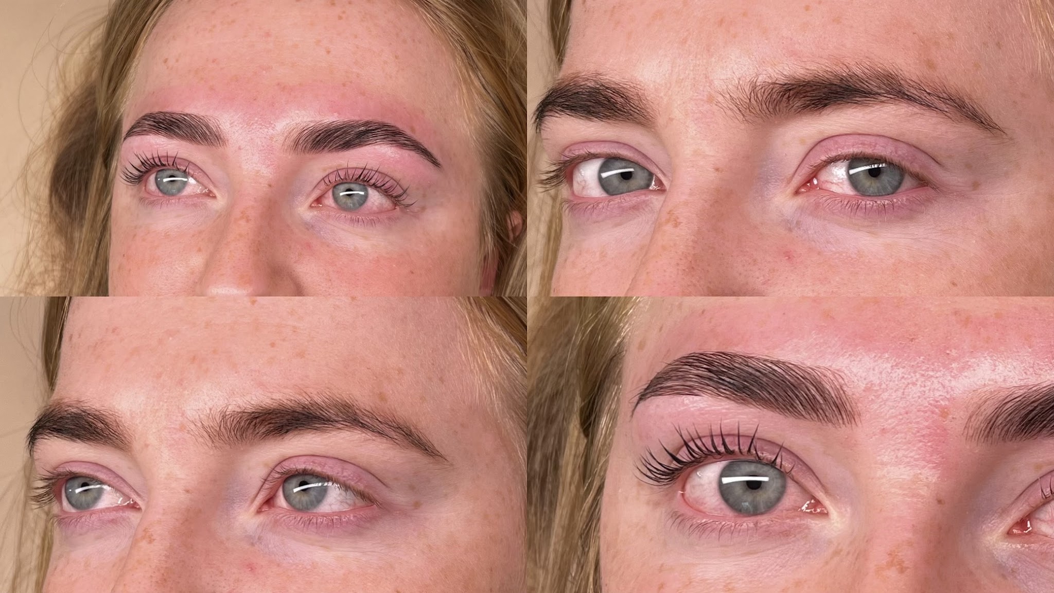 Four brow results before and after treatment